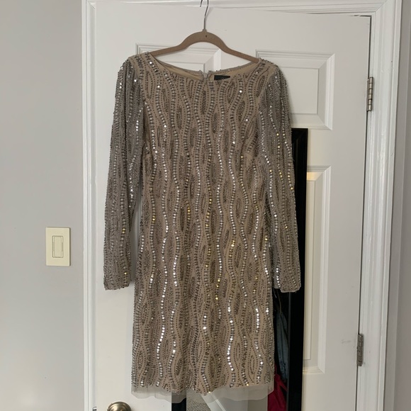 Adrianna Papell Long Sleeve Sequin Dress - Picture 2 of 6